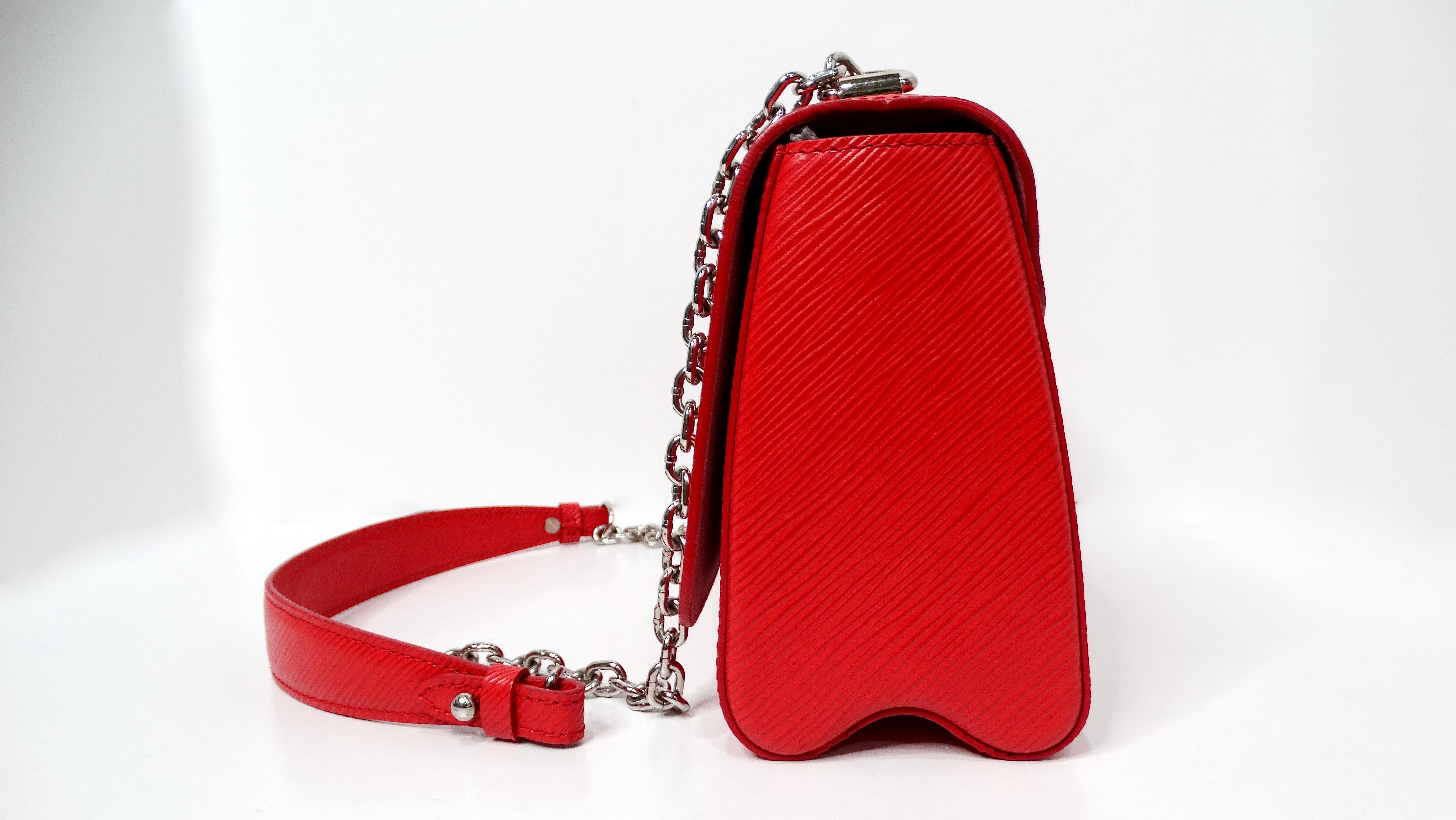 Louis Vuitton Red Epi Twist Shoulder Bag With Silver-Tone Hardware im Angebot 1