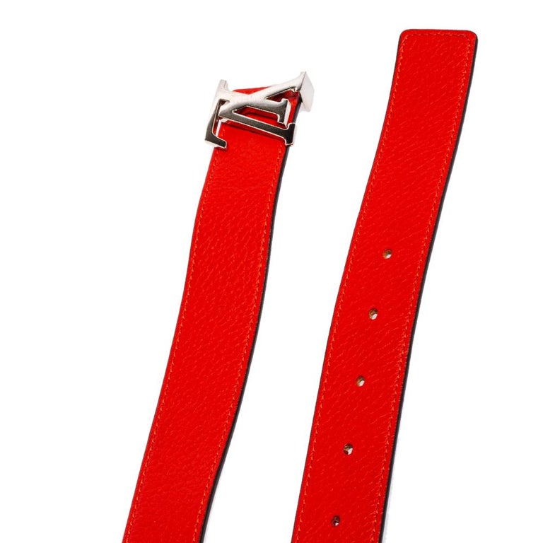 Louis Vuitton Red/Black Leather Initiales Reversible Belt Size 90/36 -  Yoogi's Closet