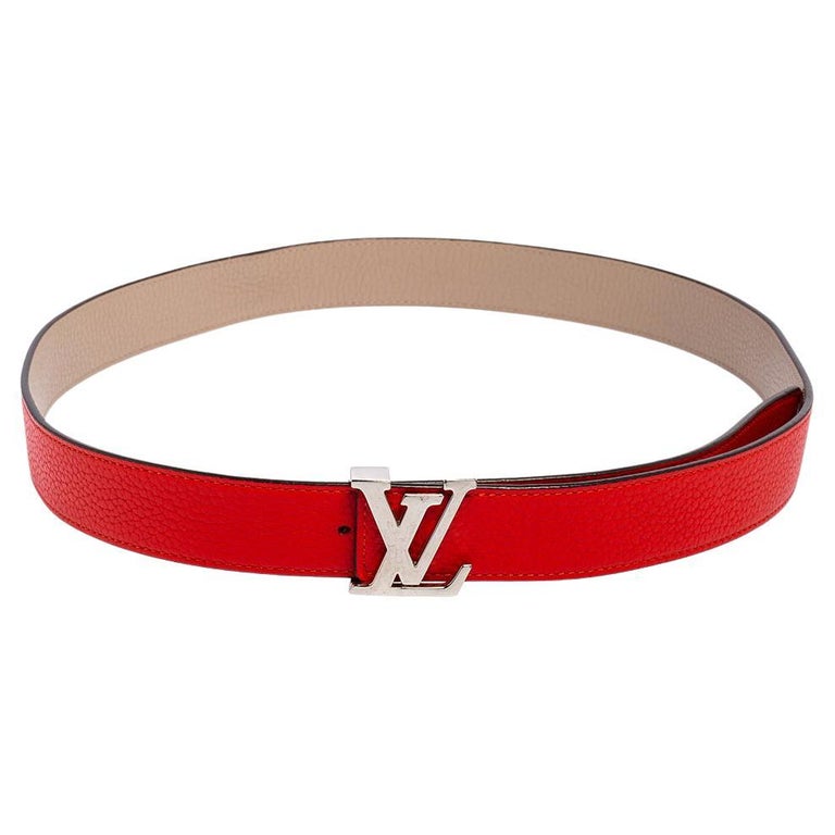 Initiales leather belt Louis Vuitton White size 90 cm in Leather