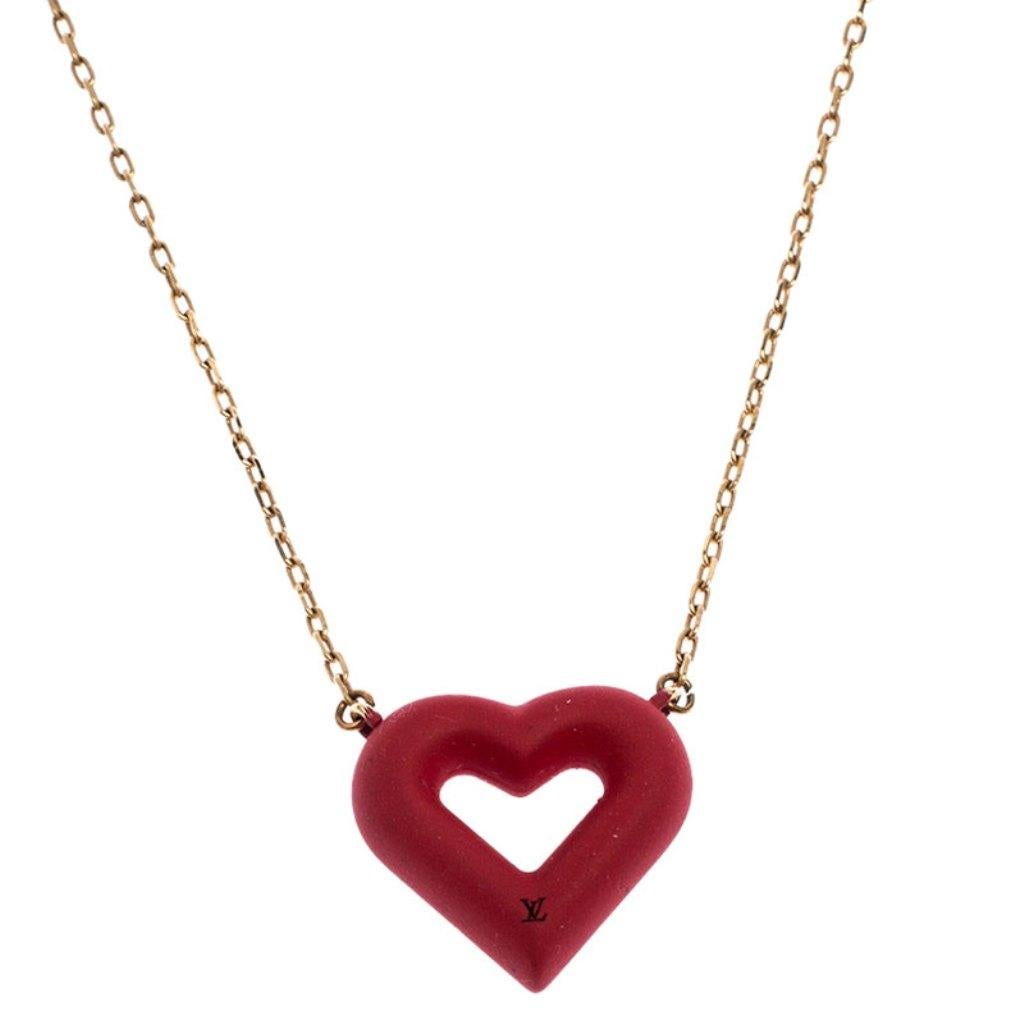 louis vuitton heart necklace