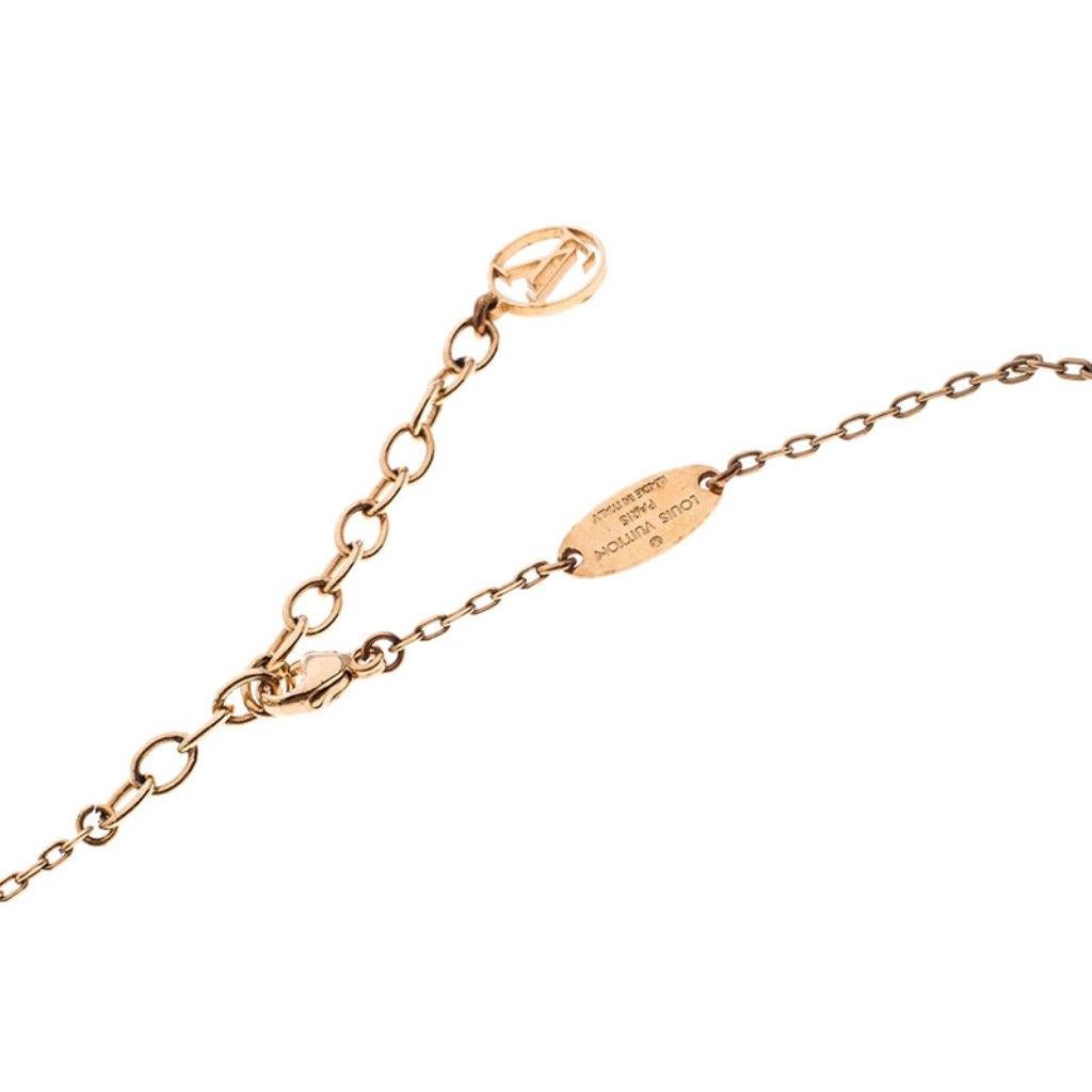 Contemporary Louis Vuitton Red Heart Gold Tone Necklace