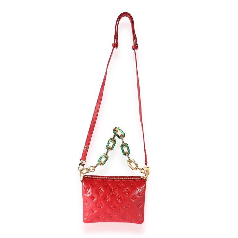 Louis Vuitton Red Lambskin Coussin BB H27 For Sale at 1stDibs