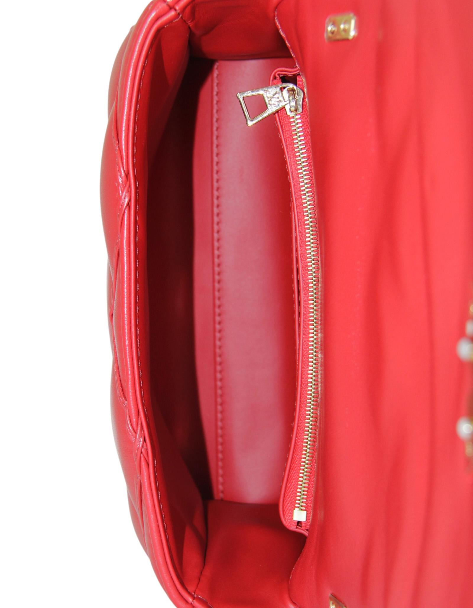 Borsa Louis Vuitton in pelle d'agnello rossa con manico superiore GO-14 MM in vendita 1