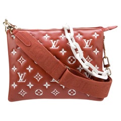 Used Louis Vuitton Red Lambskin Monogram Coussin Pm Shoulder Bag