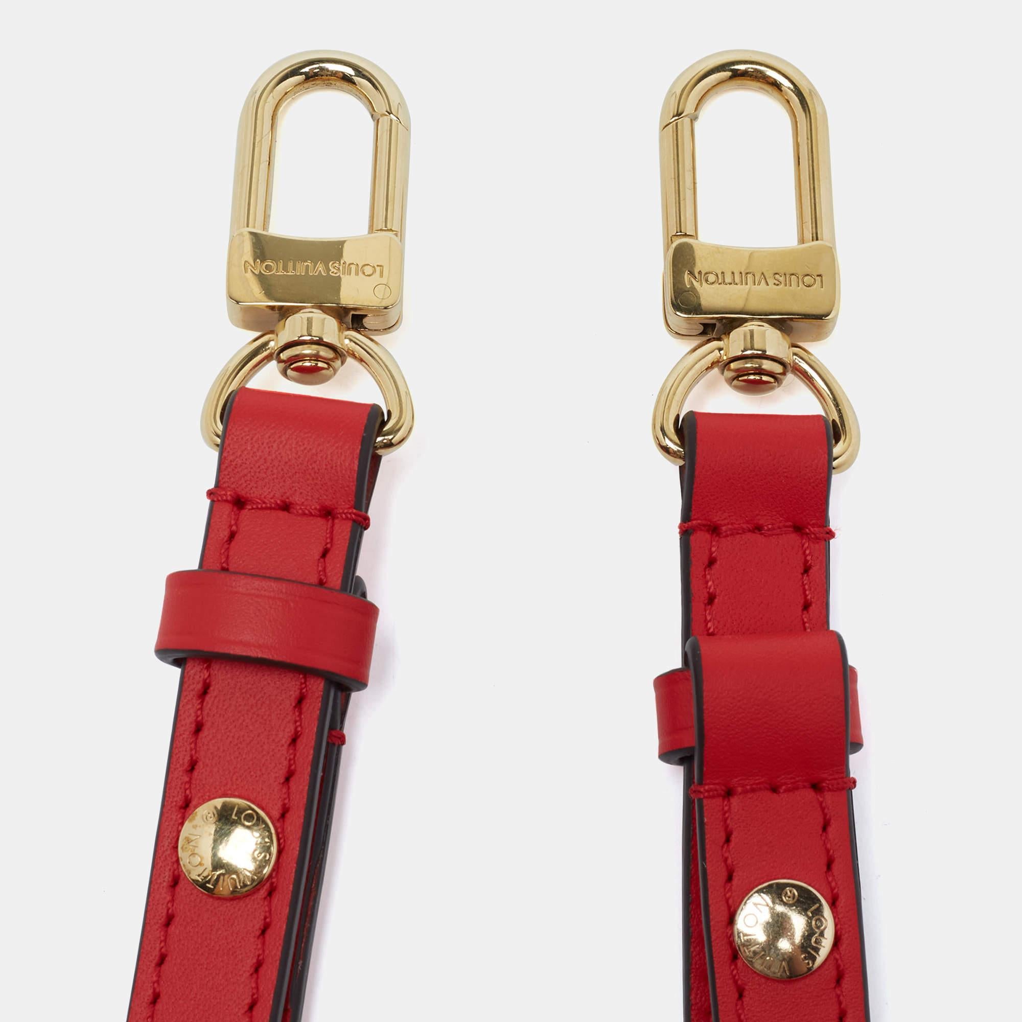 Women's Louis Vuitton Red Leather Adjustable Shoulder Strap