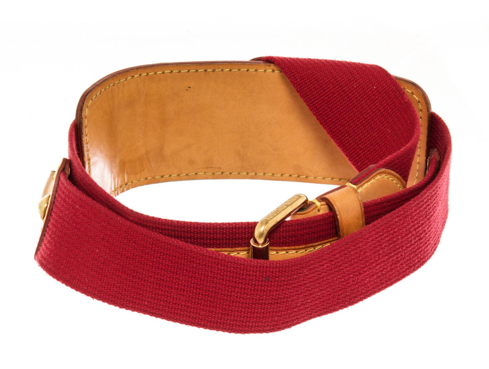 Beige Louis Vuitton Red Leather Adjustable Strap with leather, tan vachetta leather For Sale