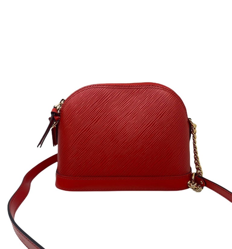 Women's Louis Vuitton Red Leather Alma BB Epi Bag