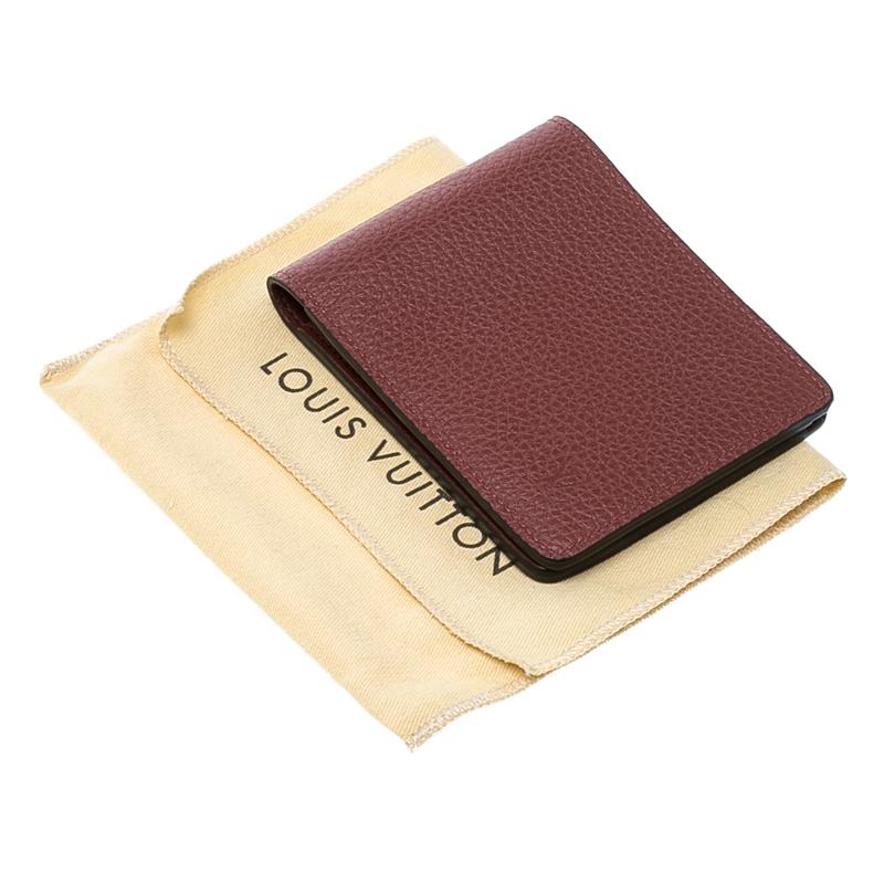 Louis Vuitton Red Leather Bifold Multiple Wallet 5