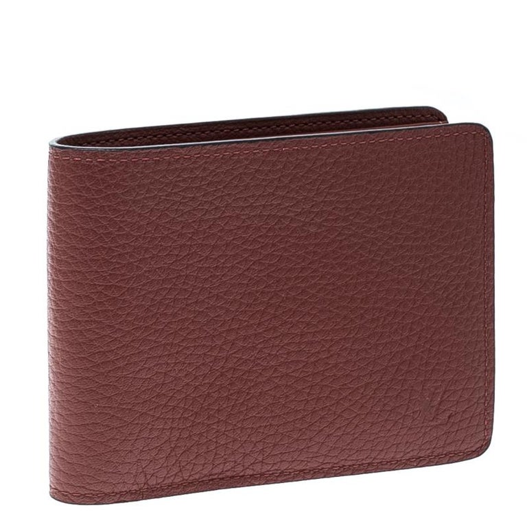 Louis Vuitton Red Leather Bifold Multiple Wallet For Sale at 1stdibs