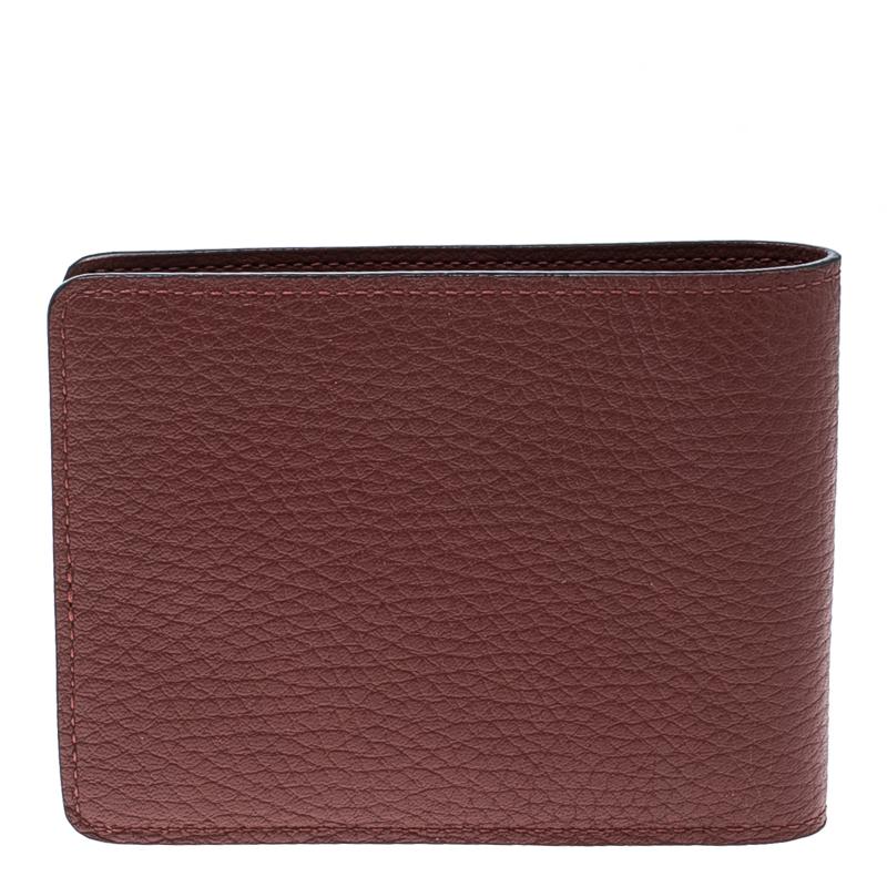 Women's Louis Vuitton Red Leather Bifold Multiple Wallet