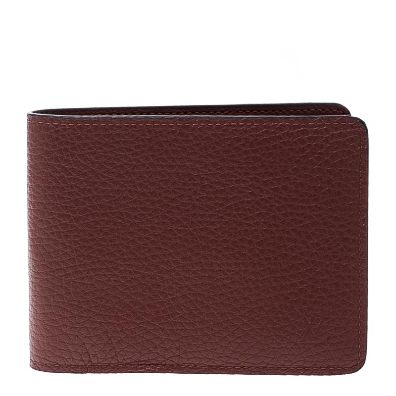 Louis Vuitton Red Leather Bifold Multiple Wallet