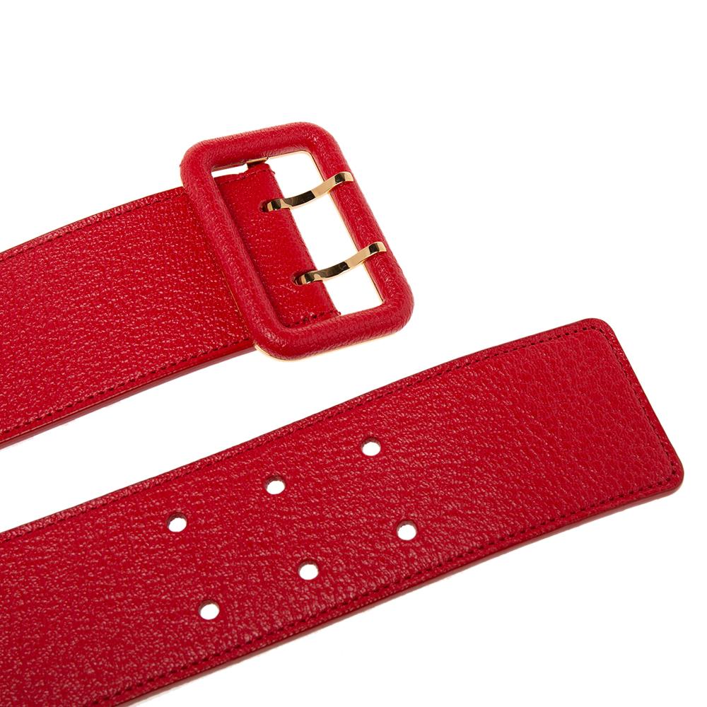Louis Vuitton Red Leather Buckle Belt 75 CM In Good Condition In Dubai, Al Qouz 2