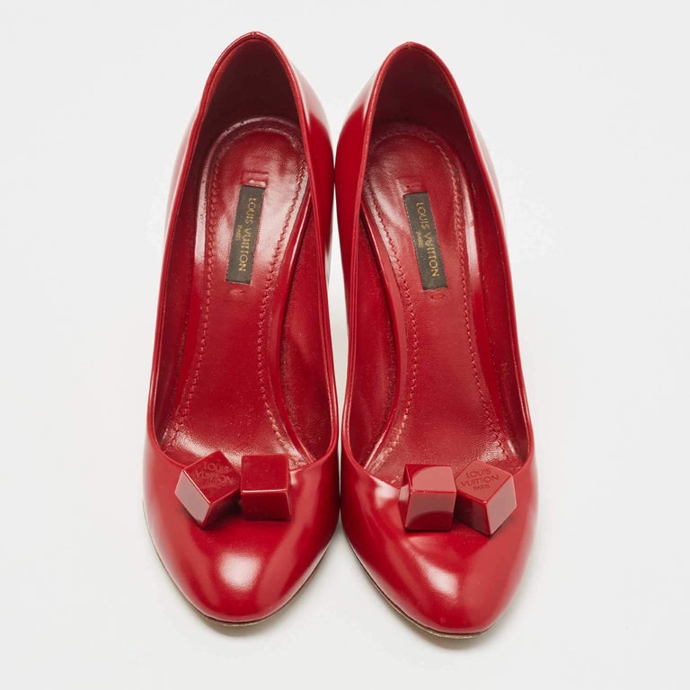 Louis Vuitton Red Leather Dice Pumps Size 38 at 1stDibs louis