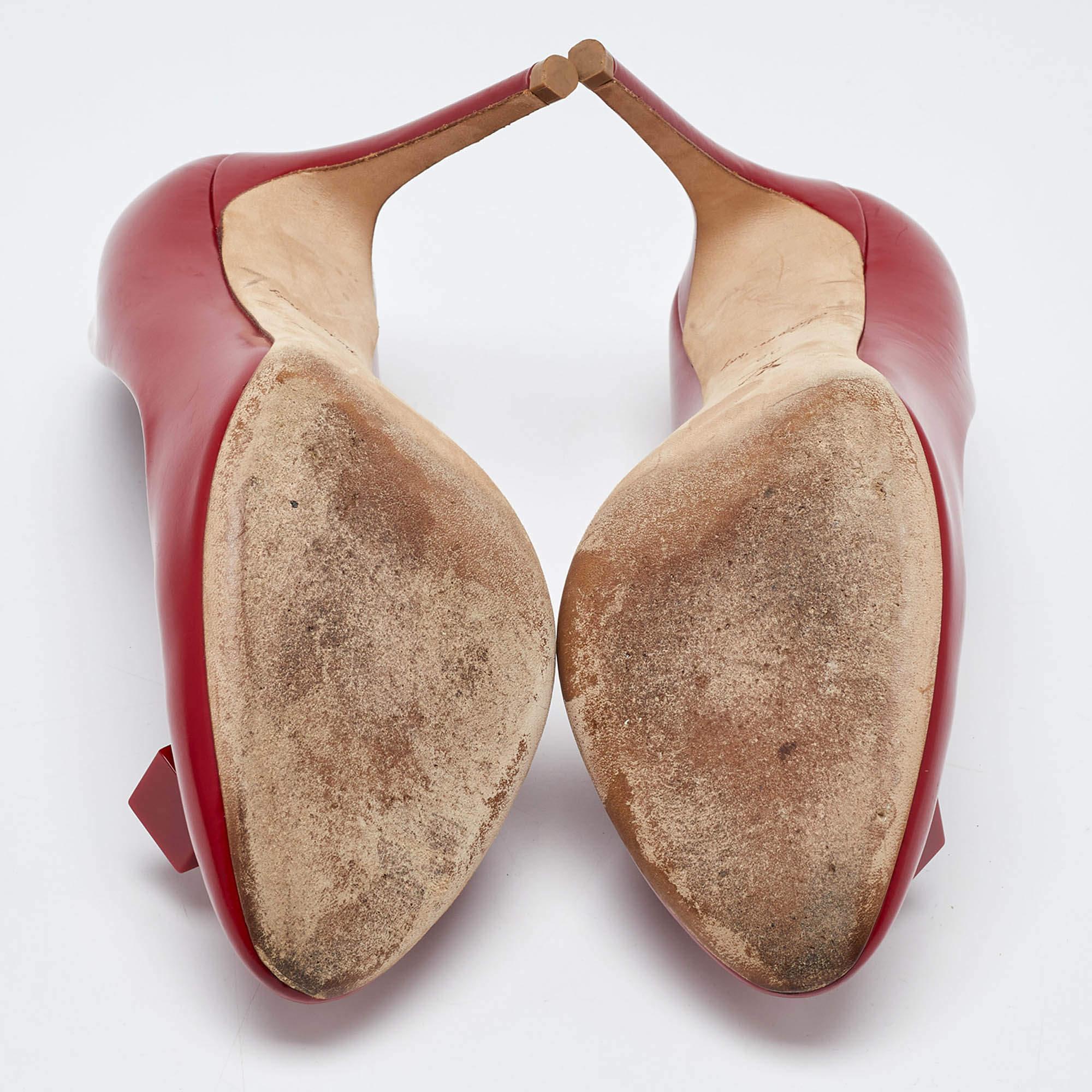 Louis Vuitton Red Leather Dice Pumps Size 38 2