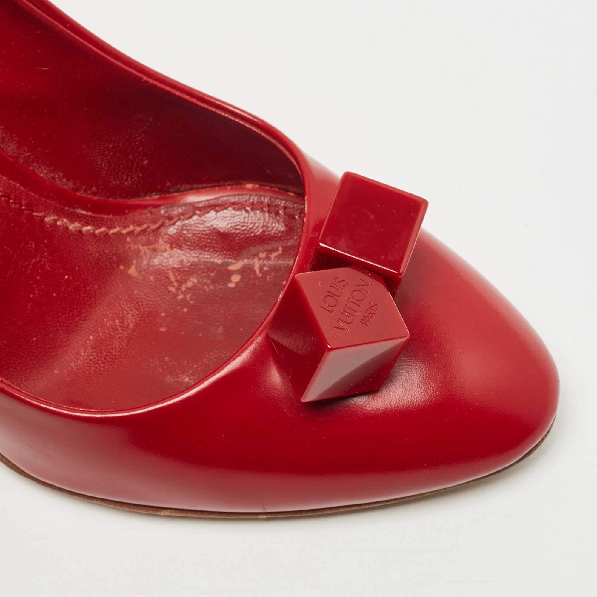Louis Vuitton Red Leather Dice Pumps Size 38 2