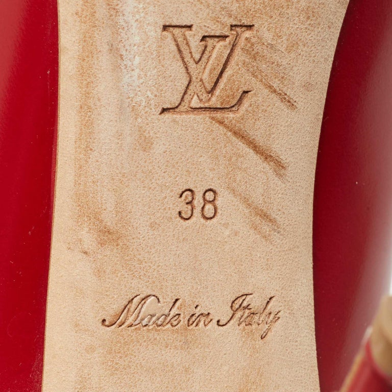 Louis Vuitton Red Patent Leather Dice Pumps Size 37.5 Louis Vuitton