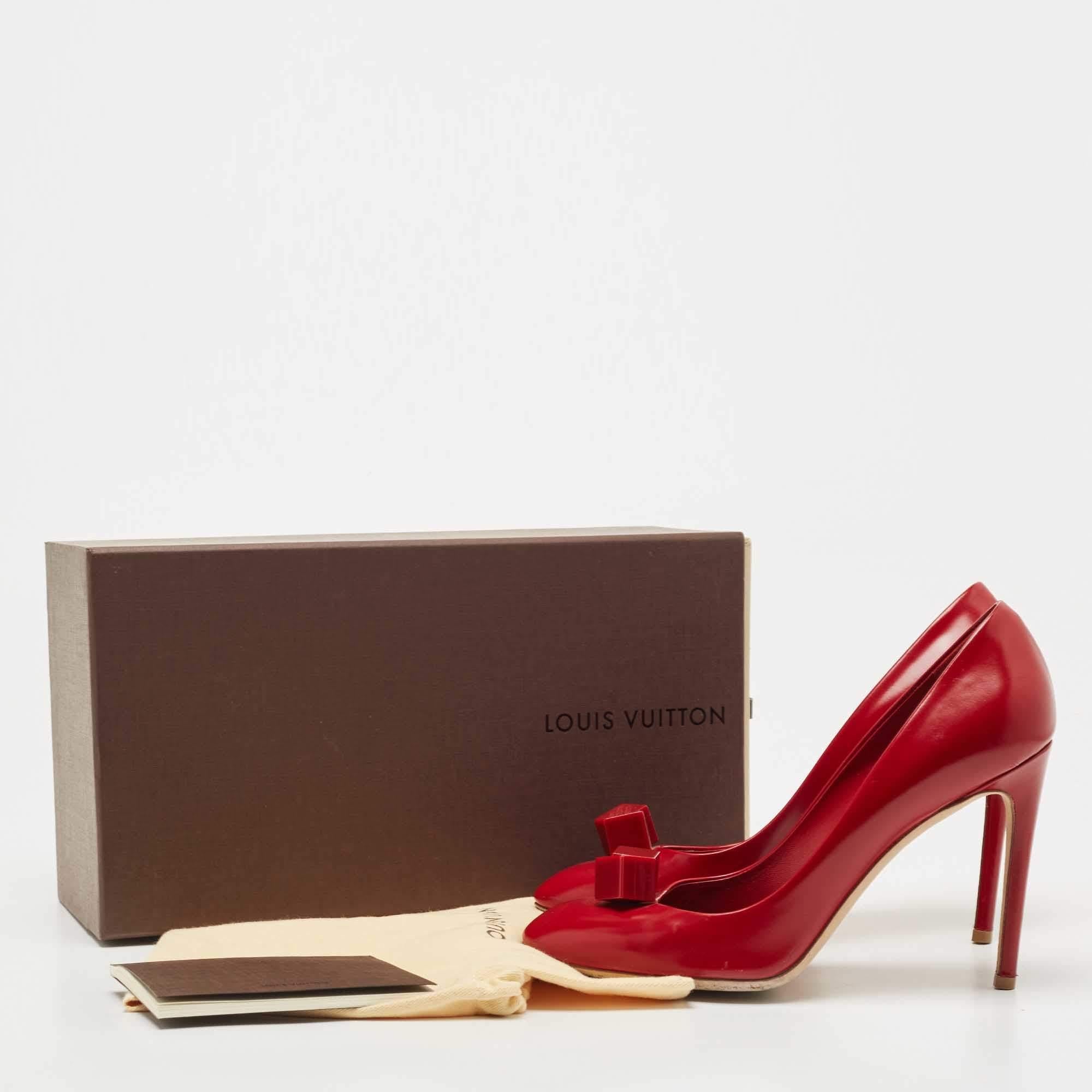 Louis Vuitton Red Leather Dice Pumps Size 38 4