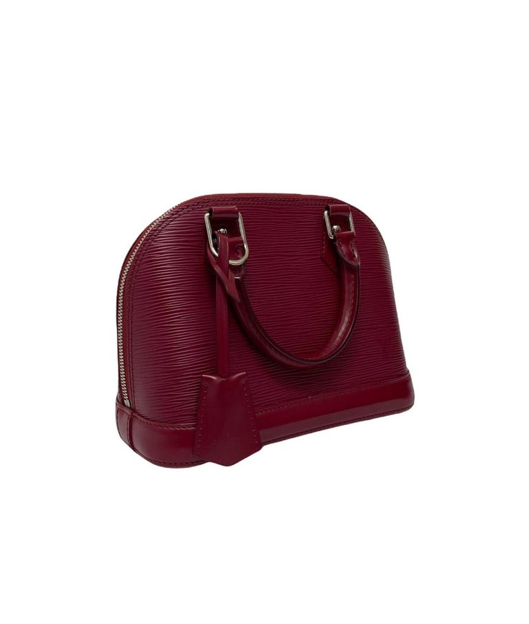 Brown Louis Vuitton Red Leather Epi Alma BB Bag