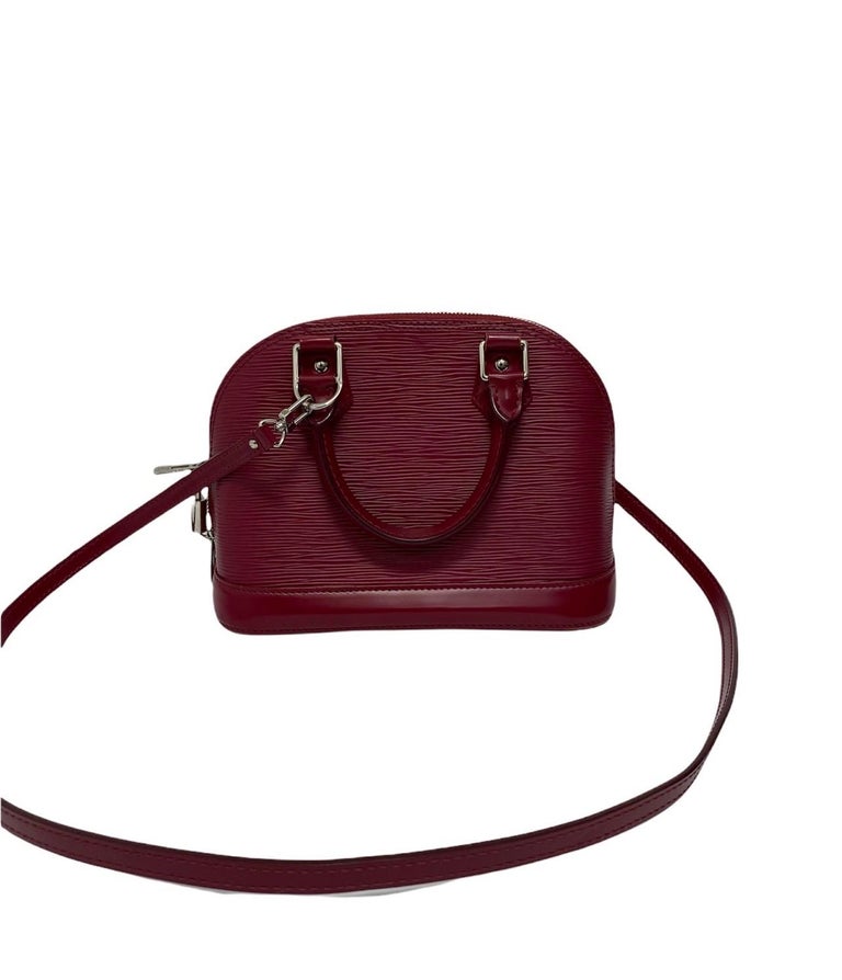 Women's Louis Vuitton Red Leather Epi Alma BB Bag