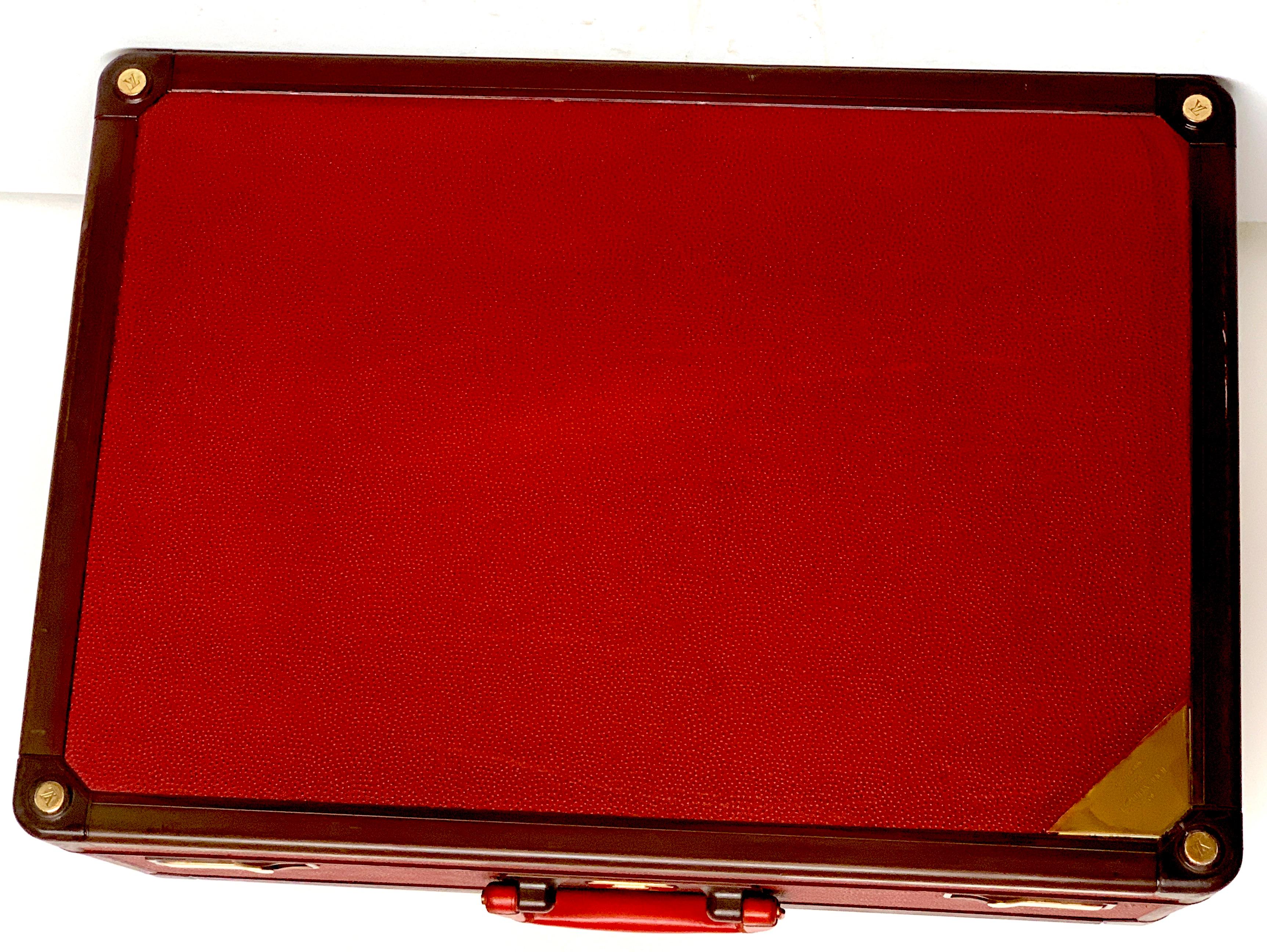 Mid-Century Modern Louis Vuitton Red Leather Le Challenge 'Americas Cup' Suitcase, 1987