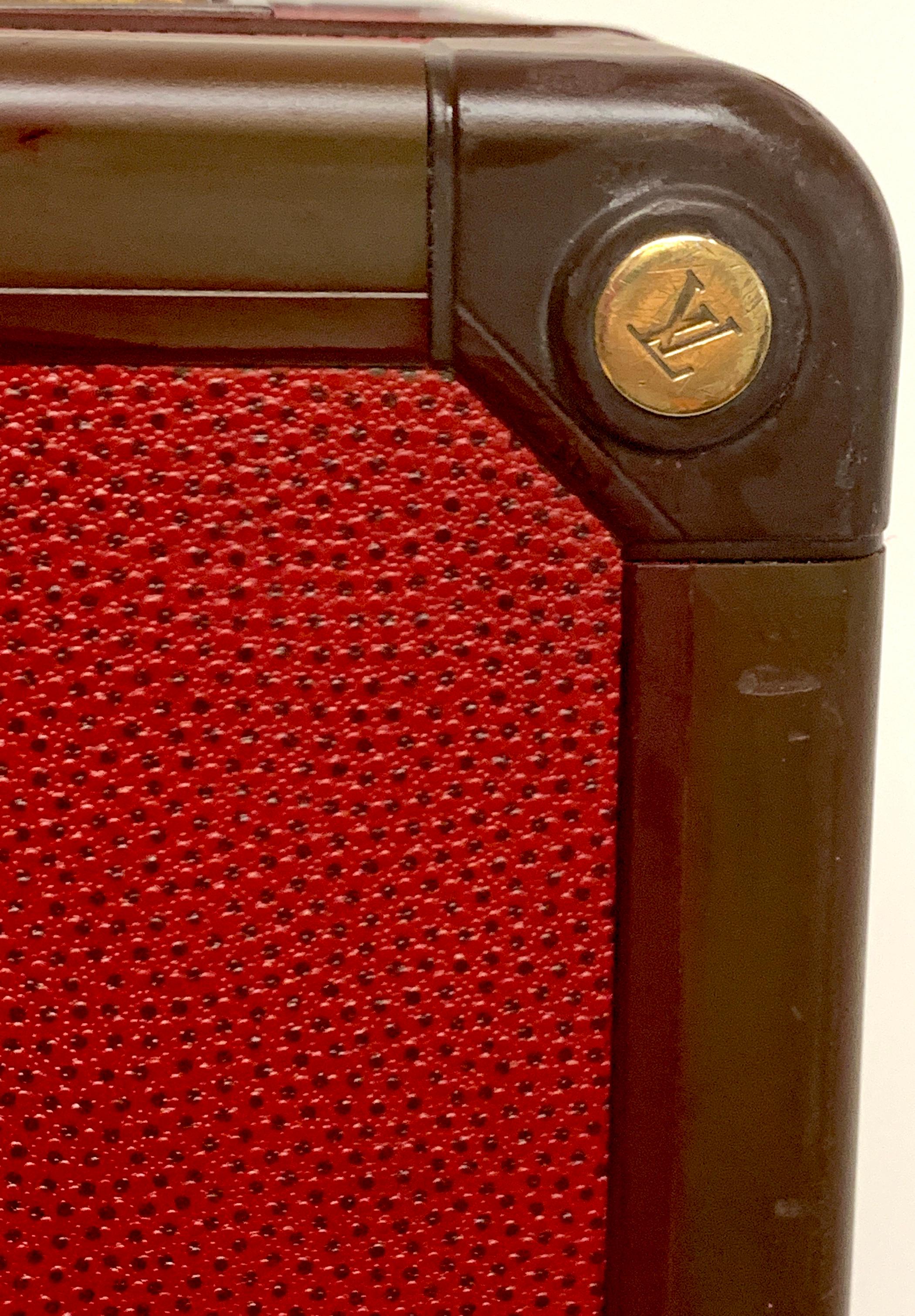 20th Century Louis Vuitton Red Leather Le Challenge 'Americas Cup' Suitcase, 1987