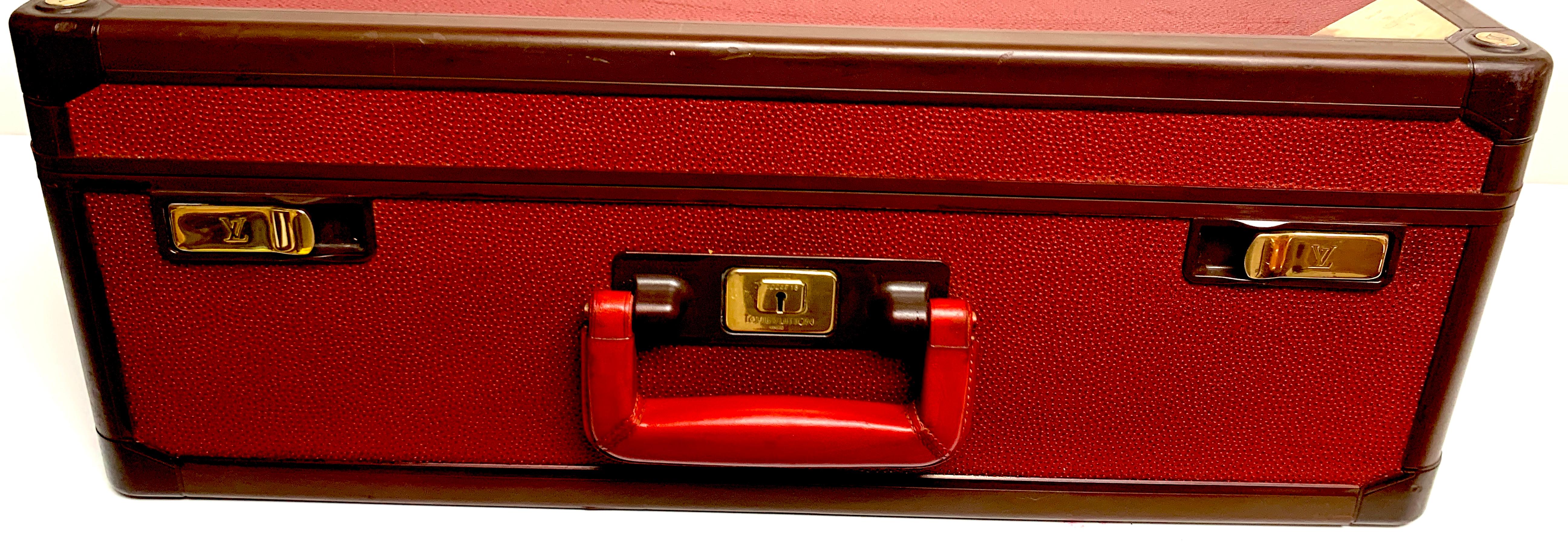 Brass Louis Vuitton Red Leather Le Challenge 'Americas Cup' Suitcase, 1987