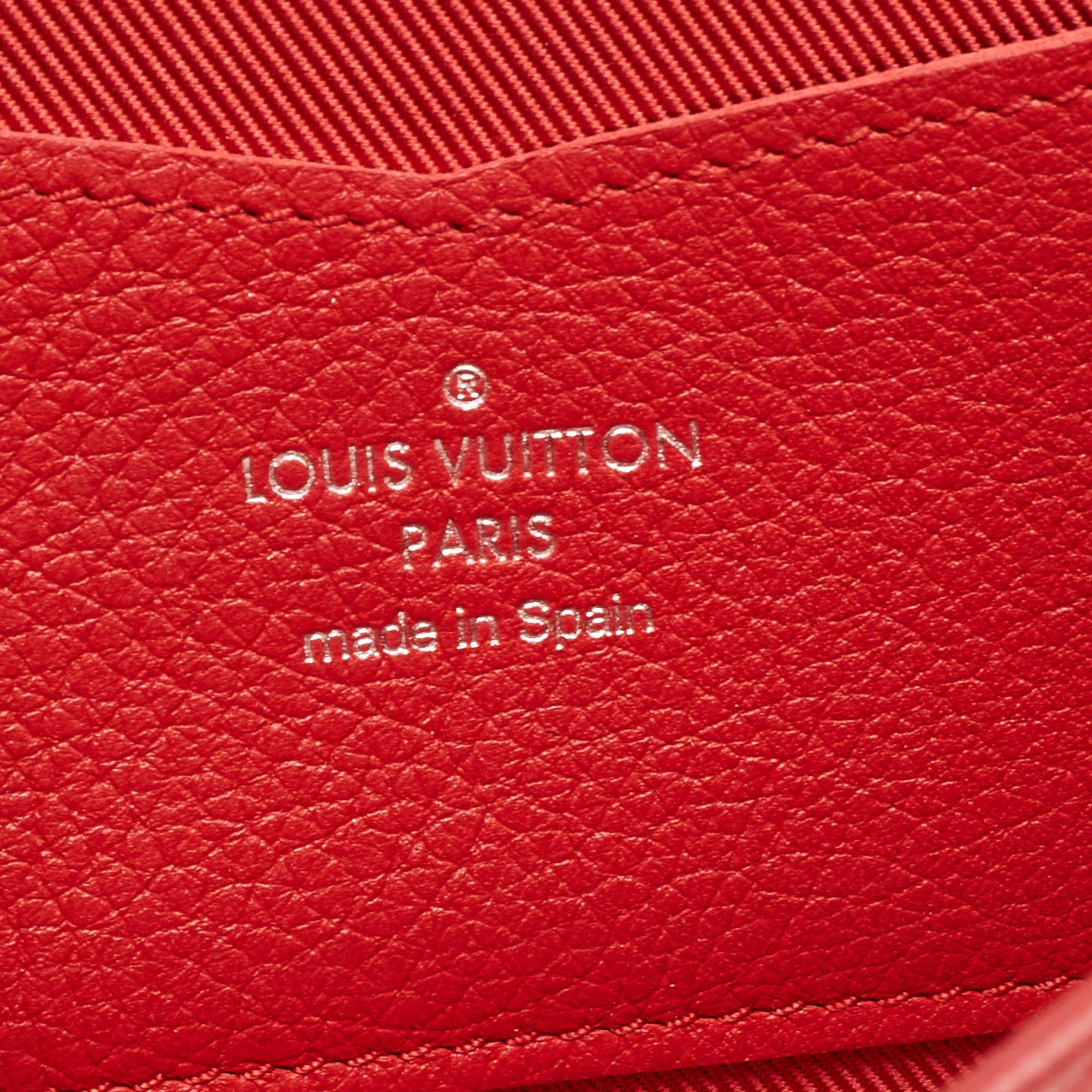 Louis Vuitton Red Leather Lockme II Wallet For Sale 8