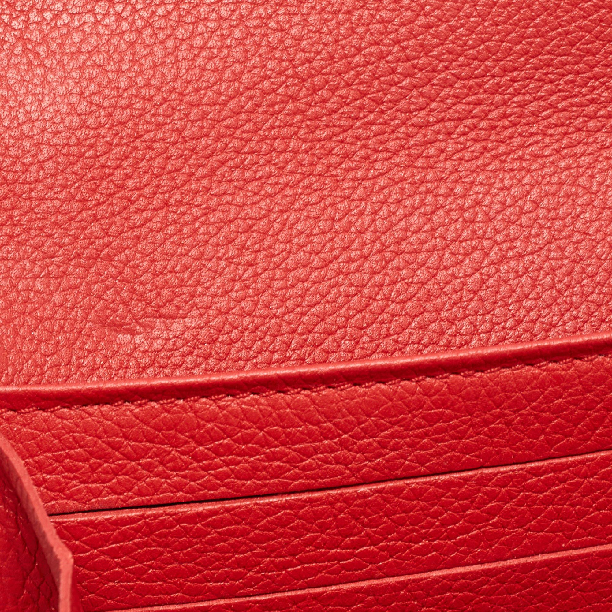 Louis Vuitton Red Leather Lockme II Wallet For Sale 9