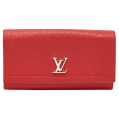 Portemonnaie aus rotem Leder von Louis Vuitton Lockme II