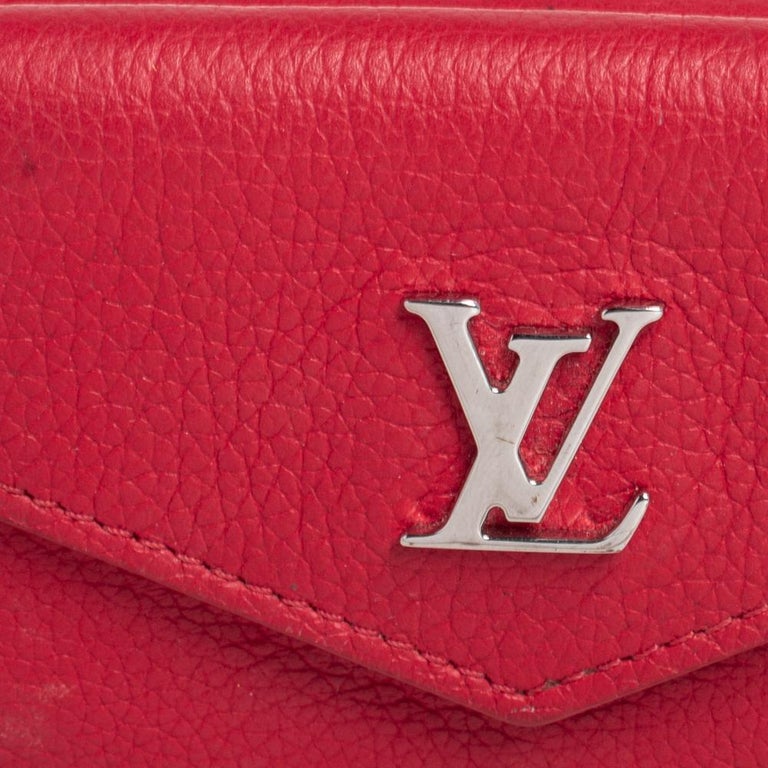Louis Vuitton Red Leather Lockmini Wallet at 1stDibs