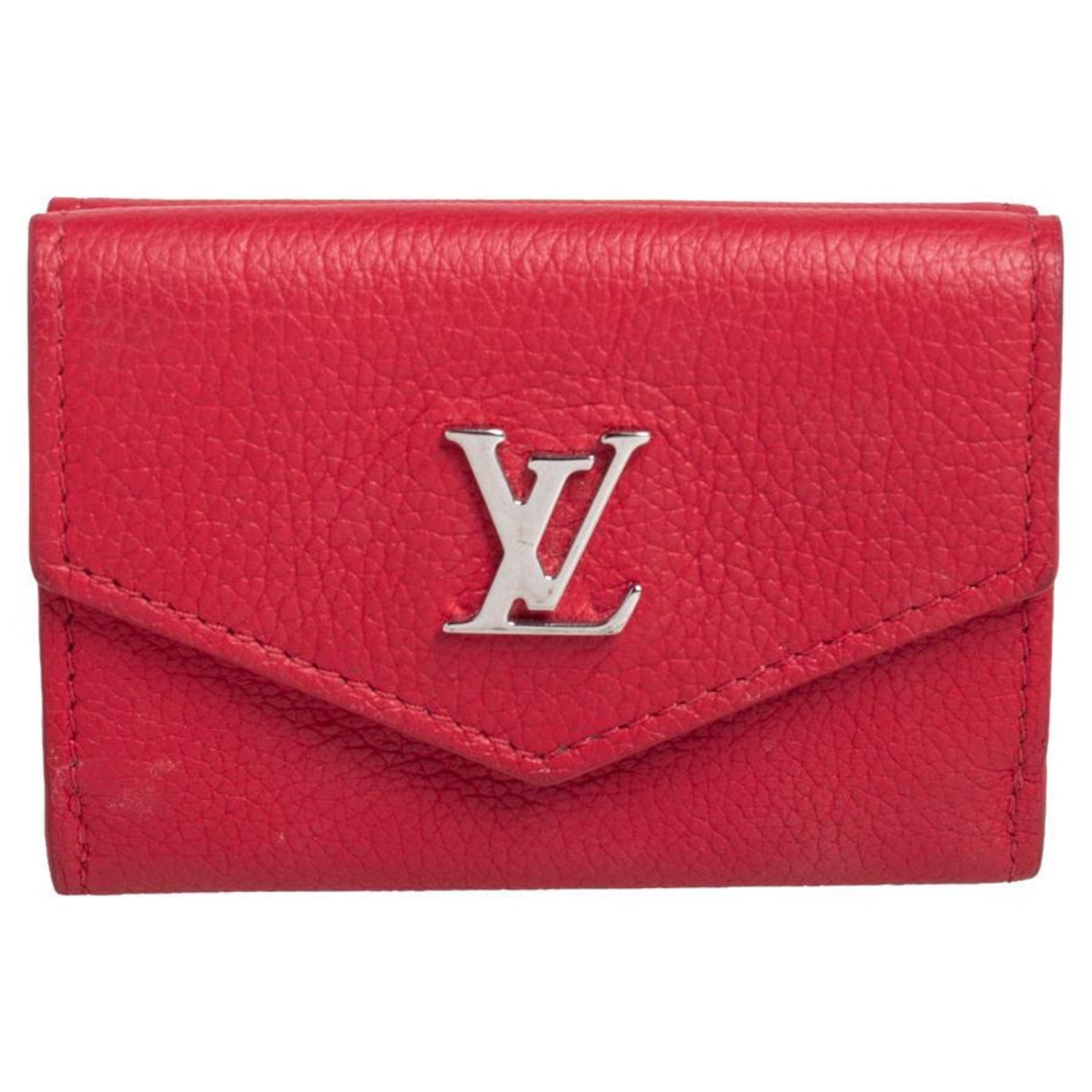 Louis Vuitton Pink Calfskin Leather Lockmini Compact Wallet - Yoogi's Closet