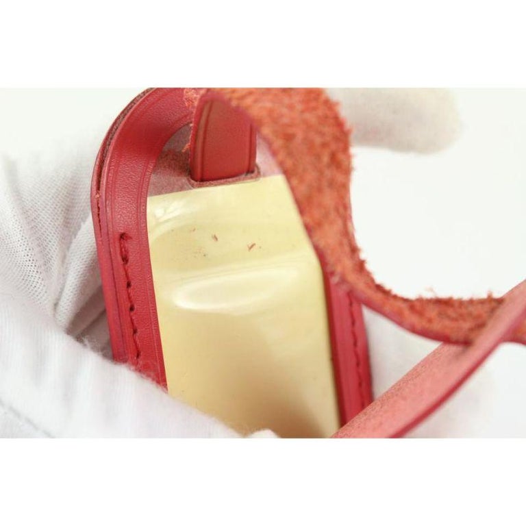 Louis Vuitton Red Leather Luggage Tag 108lv52 For Sale 7
