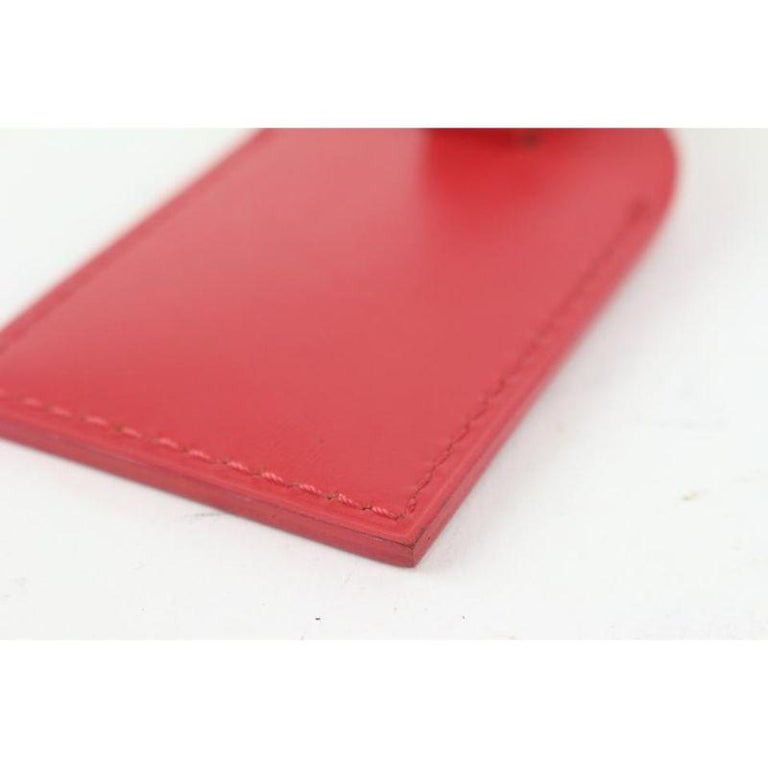 Louis Vuitton Red Leather Luggage Tag 108lv52 For Sale 8