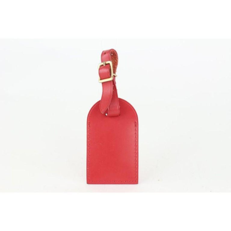 Women's Louis Vuitton Red Leather Luggage Tag 108lv52 For Sale