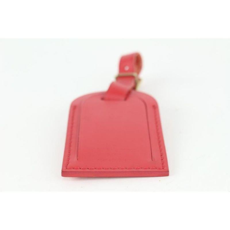 Louis Vuitton Red Leather Luggage Tag 108lv52 For Sale 3