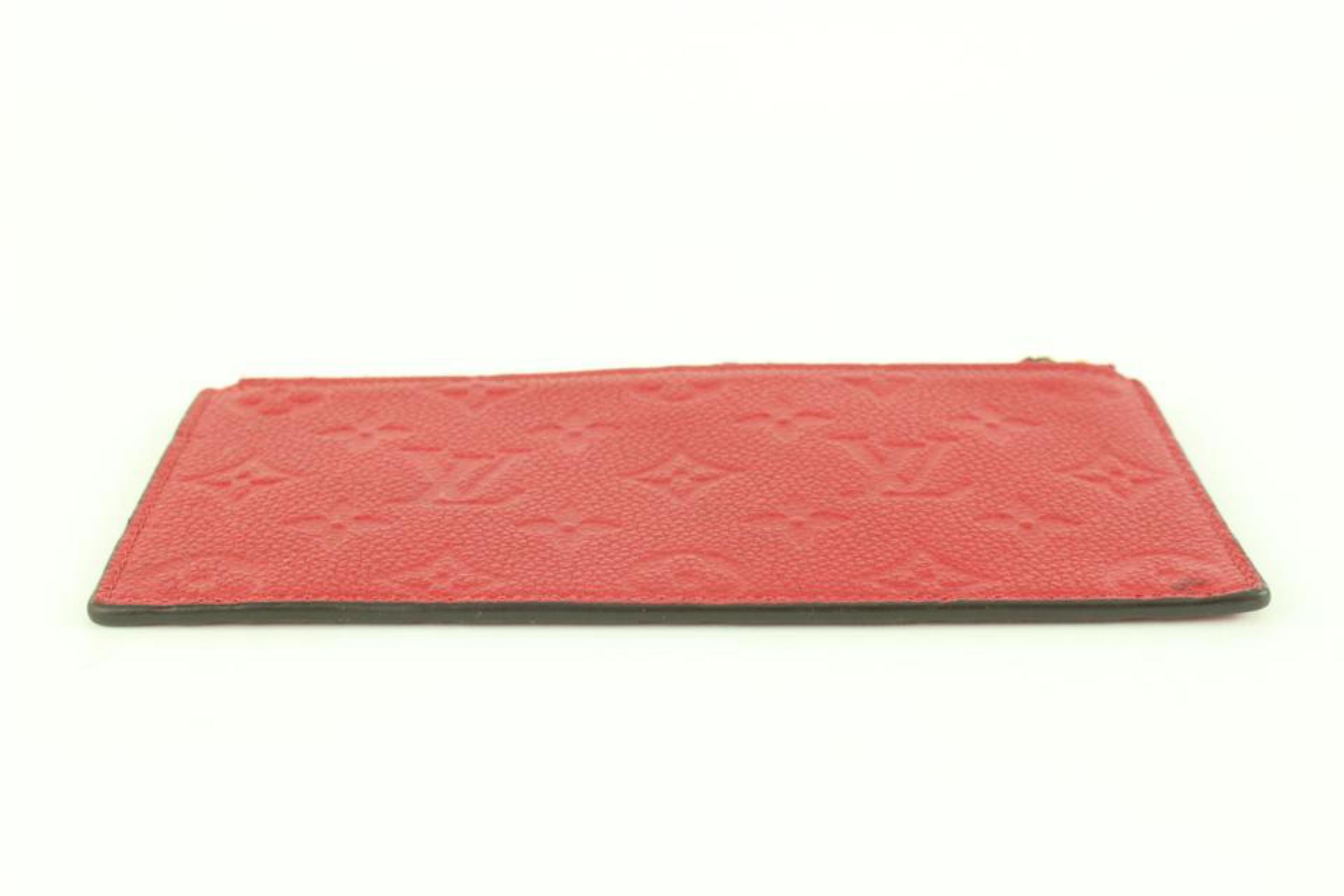 Louis Vuitton Red Leather Monogram Empreinte Felicie Zip Pouch Insert Case  For Sale 4