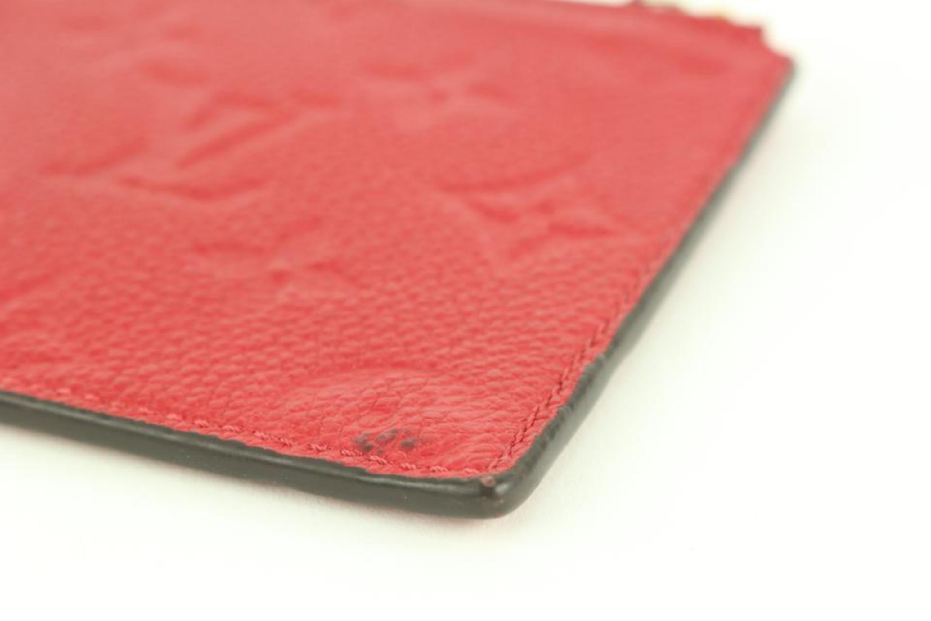 Louis Vuitton Red Leather Monogram Empreinte Felicie Zip Pouch Insert Case  For Sale 5