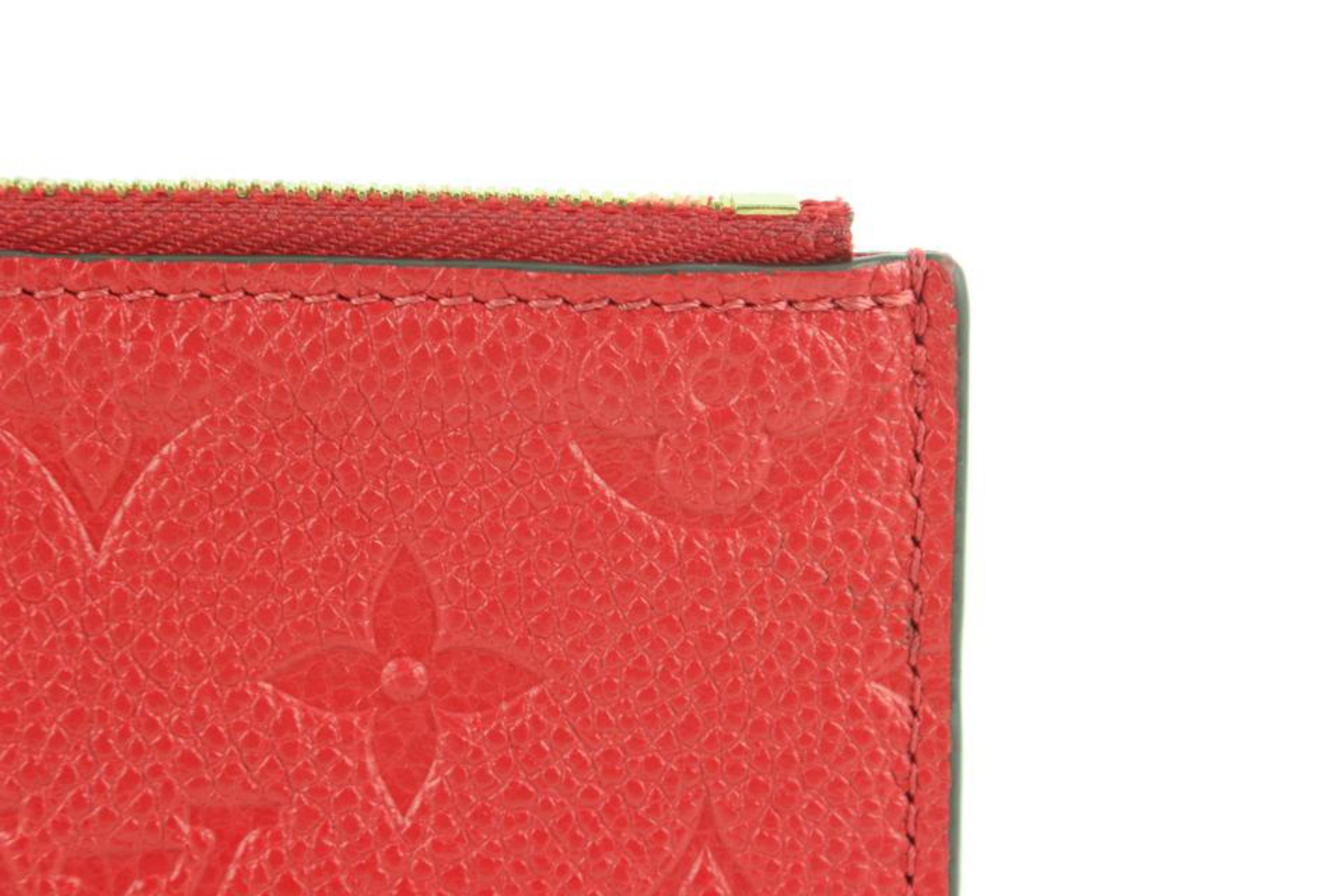 Louis Vuitton Red Leather Monogram Empreinte Felicie Zip Pouch Insert Case 112lv37
Measurements: Length:  7.5