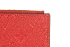 Louis Vuitton Red Leather Monogram Empreinte Felicie Zip Pouch Insert Case