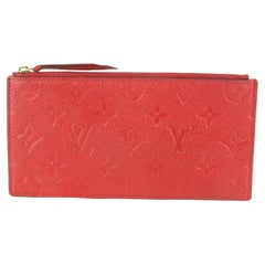 Louis Vuitton Red Leather Monogram Empreinte Felicie Zip Pouch Insert Case