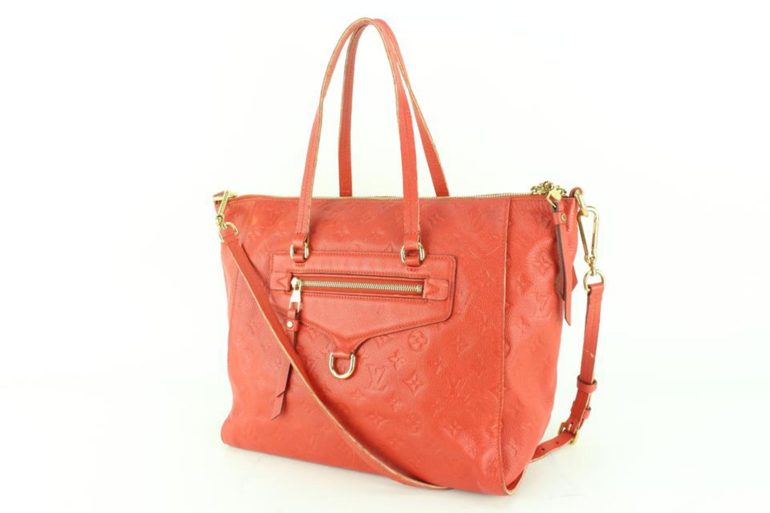 Louis Vuitton Red Leather Monogram Empreinte Lumineuse PM 2way Bag 1lk516s For Sale 5