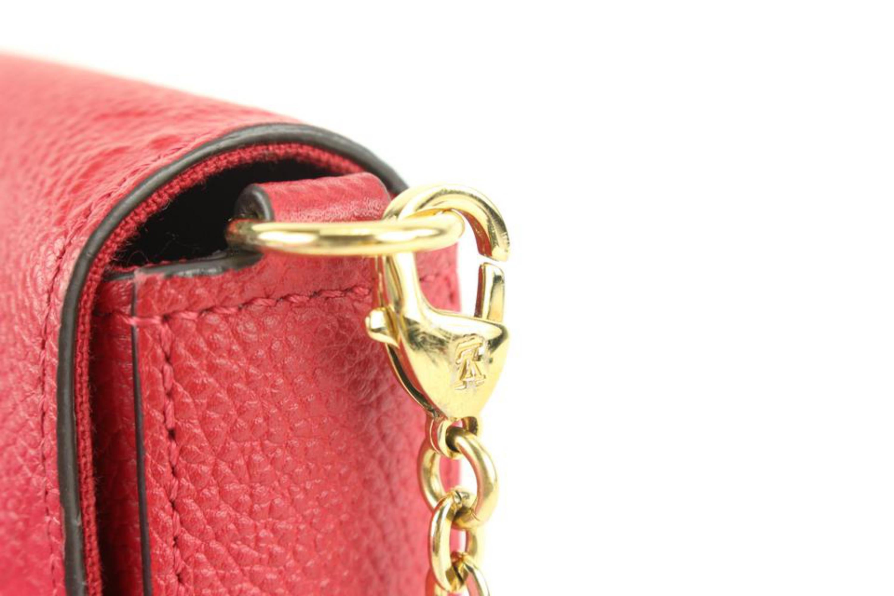 Louis Vuitton Red Leather Monogram Empreinte Pochette Felicie Crossbody Bag 4