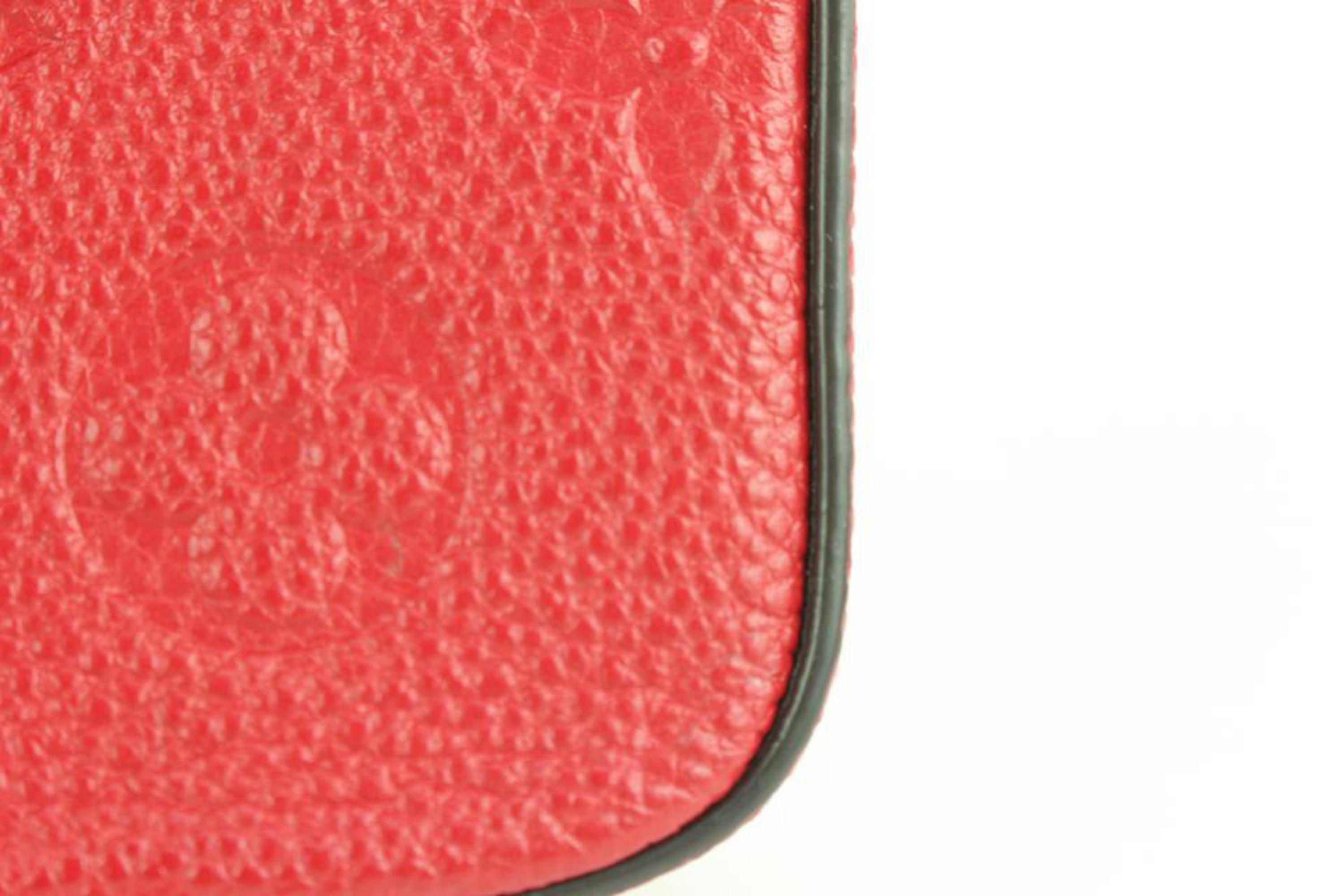 Louis Vuitton Red Leather Monogram Empreinte Pochette Felicie Crossbody Bag 5