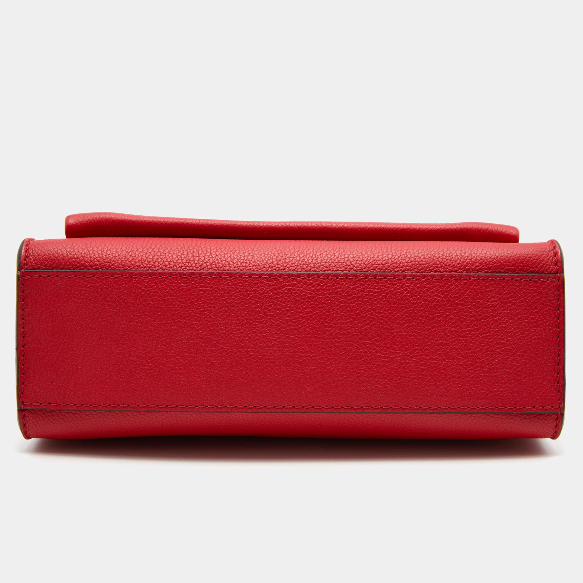 Louis Vuitton Red Leather My Lockme BB Bag In Good Condition In Dubai, Al Qouz 2