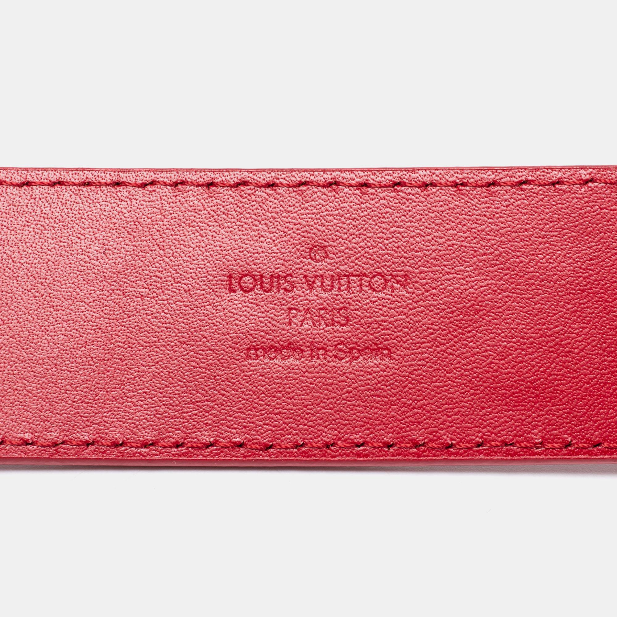 Roter New Wave-Ledergürtel von Louis Vuitton 85CM im Zustand „Hervorragend“ in Dubai, Al Qouz 2
