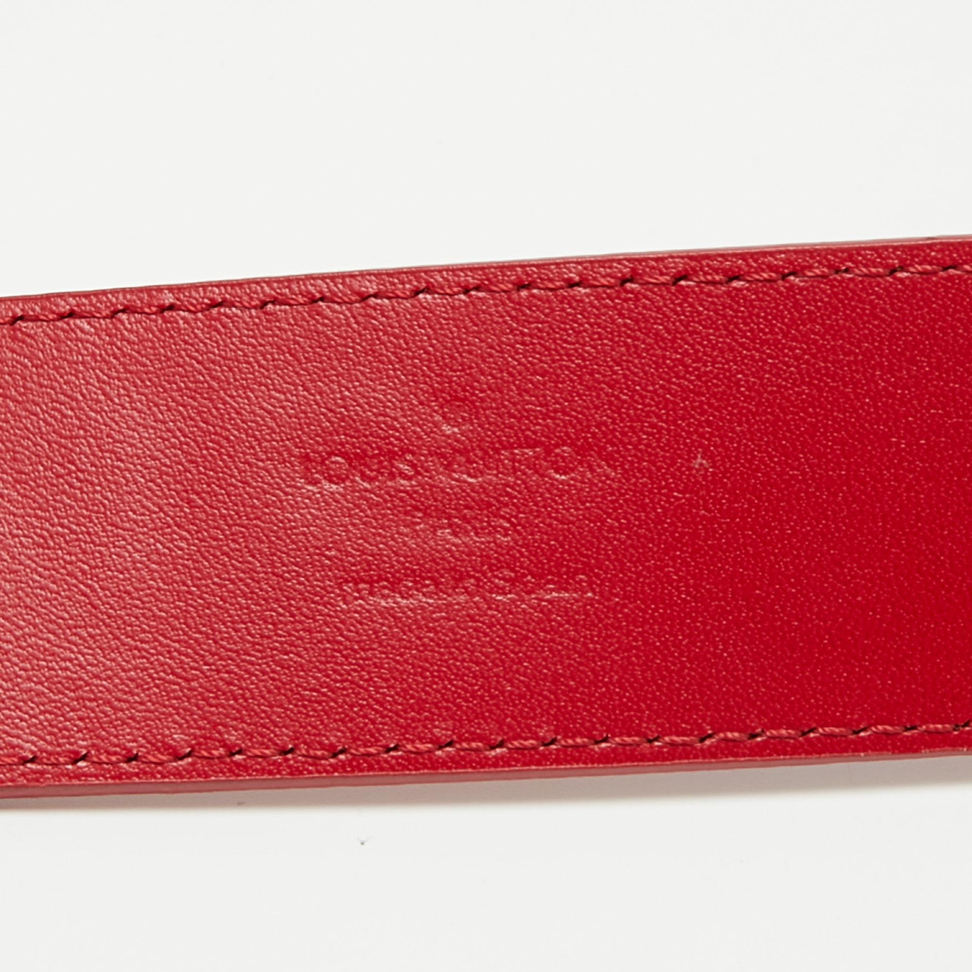 Roter New Wave-Ledergürtel von Louis Vuitton 85CM Damen
