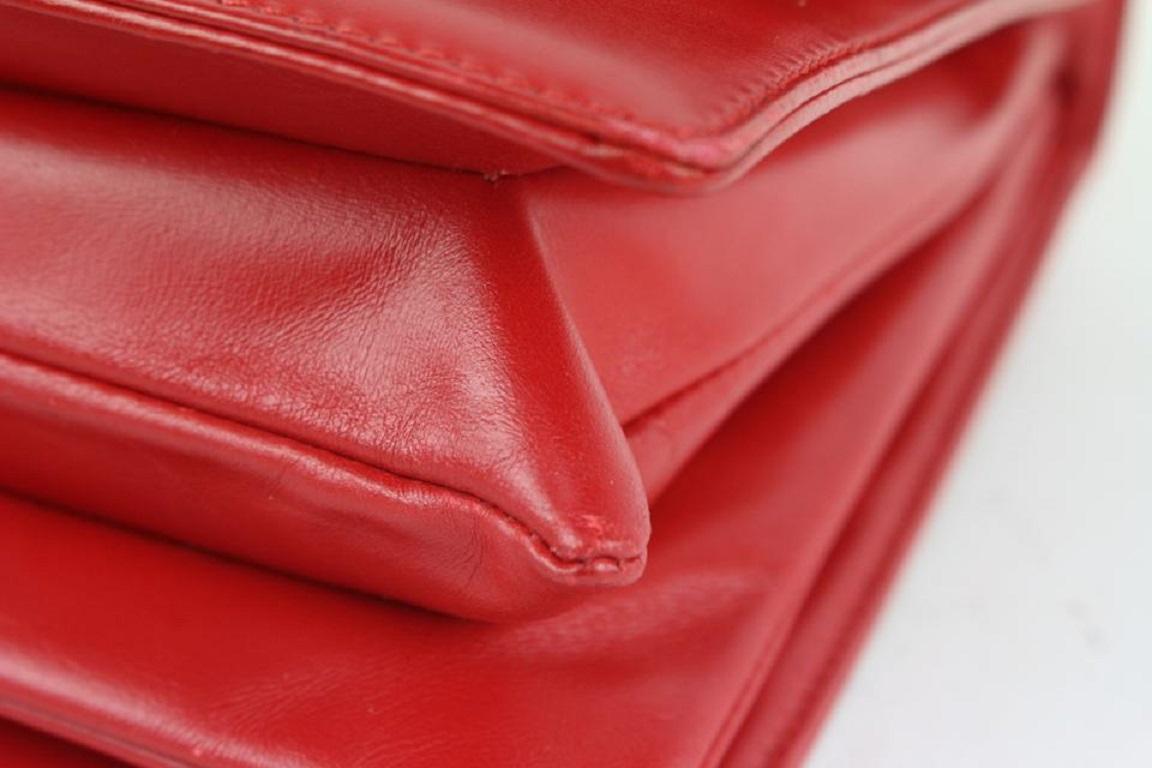 Louis Vuitton Opera Line Delphes Messenger Flap Bag aus rotem Leder 1013lv9, Opera Line im Angebot 6
