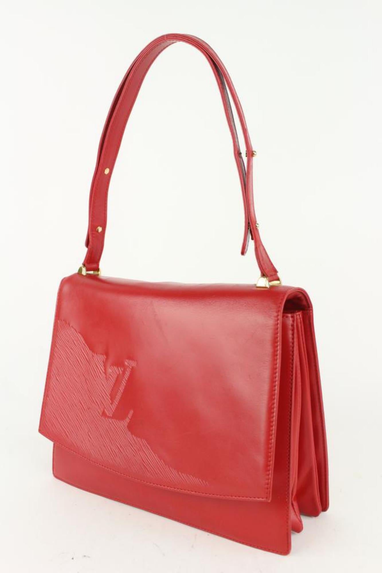 Louis Vuitton Red Leather Opera Line Delphes Messenger Flap Bag 1013lv9 6