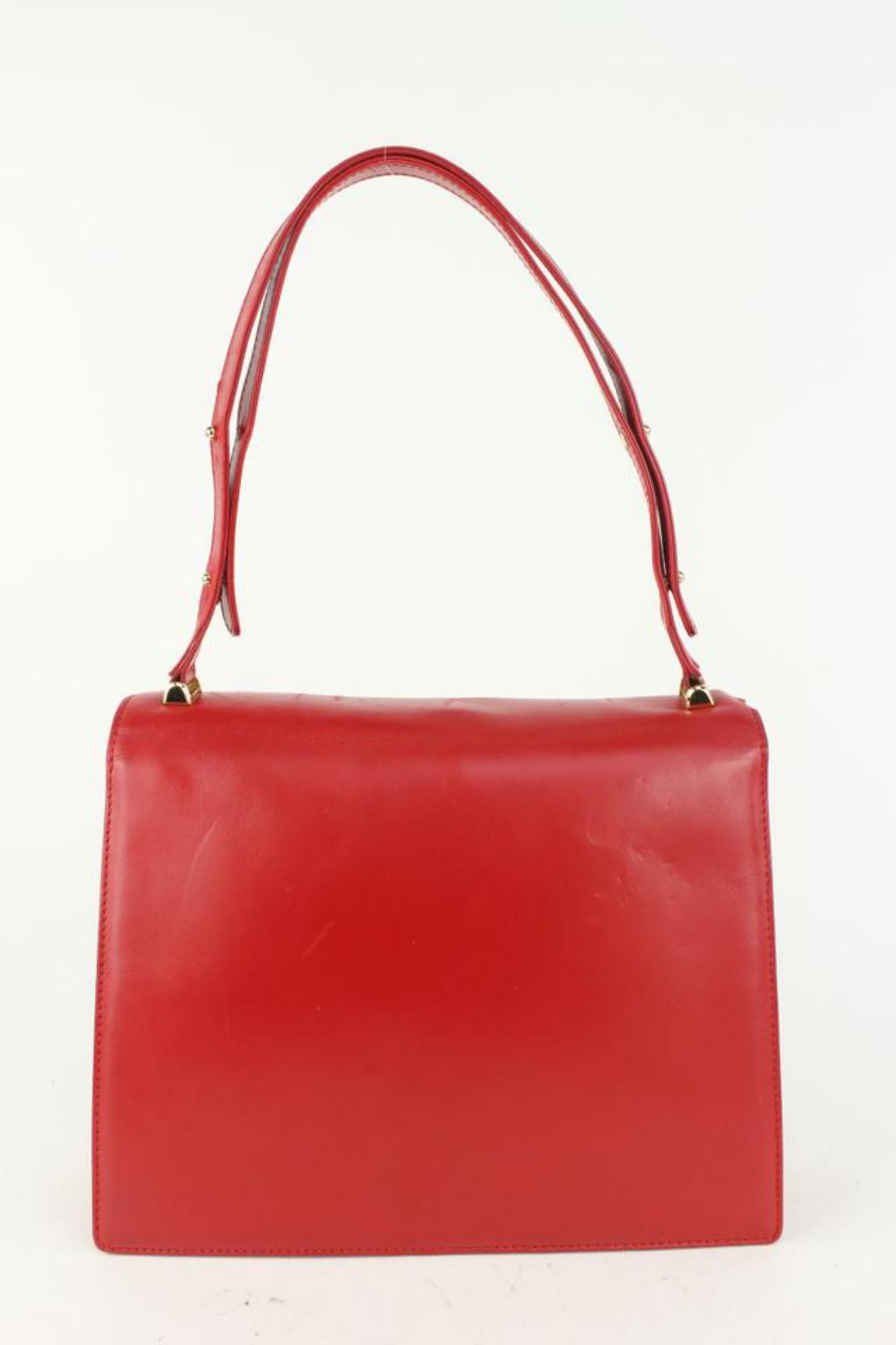 Louis Vuitton Red Leather Opera Line Delphes Messenger Flap Bag 1013lv9 7