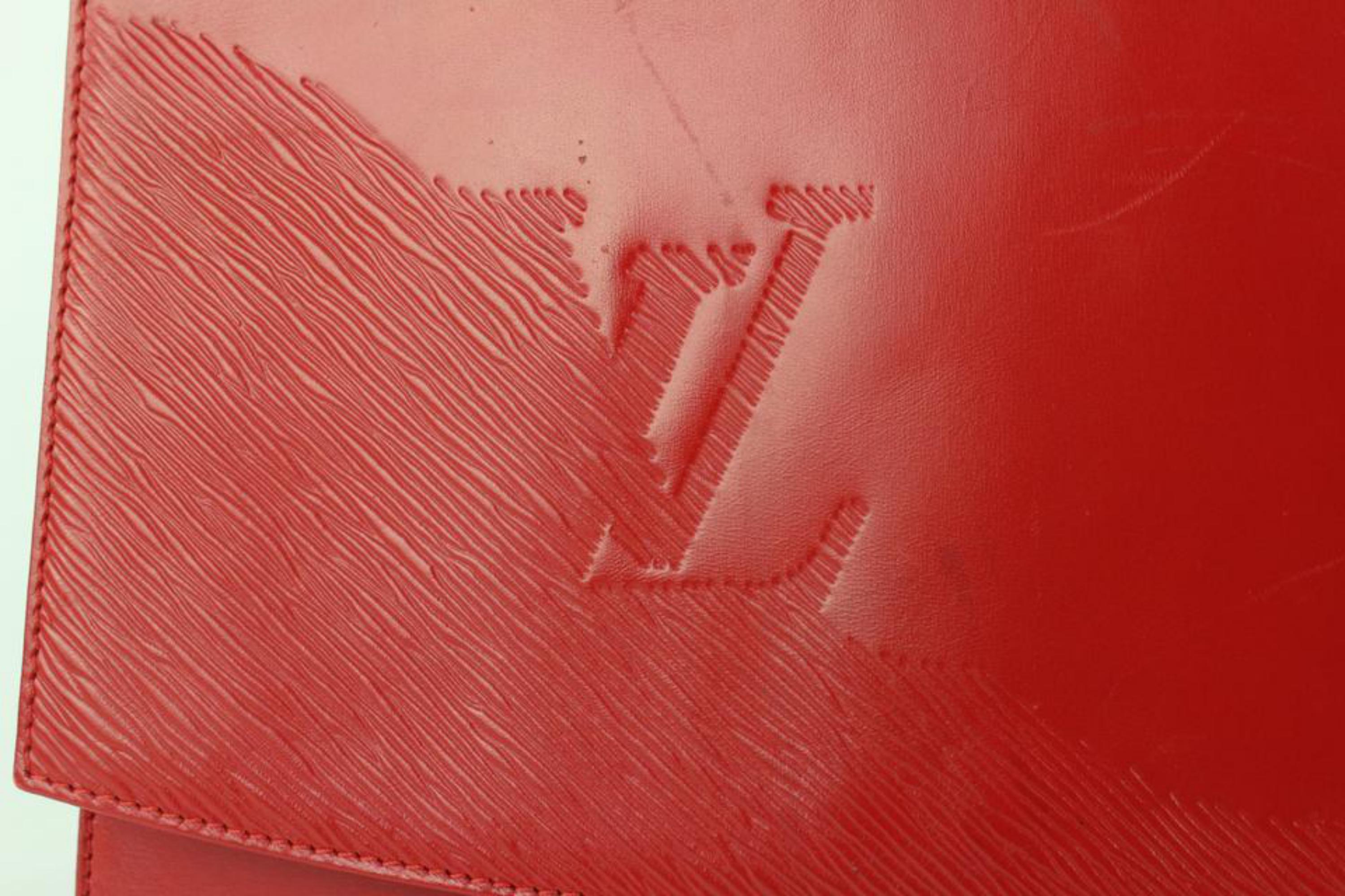 Women's Louis Vuitton Red Leather Opera Line Delphes Messenger Flap Bag 1013lv9